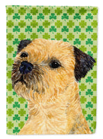 Border Terrier St. Patrick's Day Shamrock Portrait Flag Canvas House Size