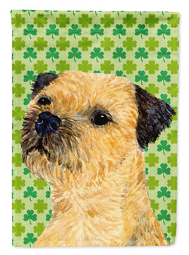 Border Terrier St. Patrick's Day Shamrock Portrait Flag Garden Size