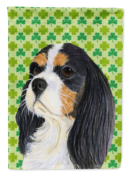 Cavalier Spaniel St. Patrick's Day Shamrock Portrait Flag Canvas House Size