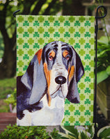 Basset Hound St. Patrick's Day Shamrock Portrait Flag Garden Size