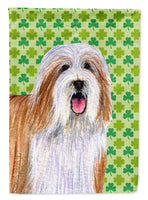 Bearded Collie St. Patrick's Day Shamrock Portrait Flag Garden Size