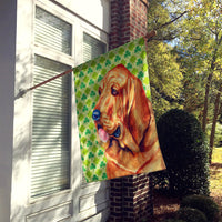 Bloodhound St. Patrick's Day Shamrock Portrait Flag Canvas House Size