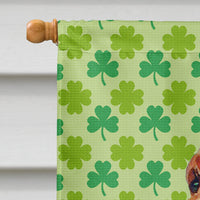 Bloodhound St. Patrick's Day Shamrock Portrait Flag Canvas House Size