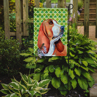 Basset Hound St. Patrick's Day Shamrock Portrait Flag Garden Size