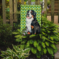 Bernese Mountain Dog St. Patrick's Day Shamrock Portrait Flag Garden Size