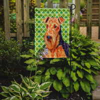 Airedale St. Patrick's Day Shamrock Portrait Flag Garden Size