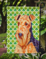 Airedale St. Patrick's Day Shamrock Portrait Flag Garden Size