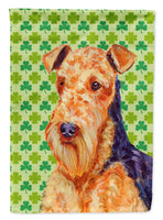 Airedale St. Patrick's Day Shamrock Portrait Flag Garden Size