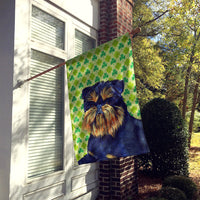 Brussels Griffon St. Patrick's Day Shamrock Portrait Flag Canvas House Size