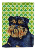 Brussels Griffon St. Patrick's Day Shamrock Portrait Flag Canvas House Size