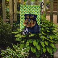 Brussels Griffon St. Patrick's Day Shamrock Portrait Flag Garden Size