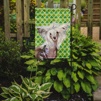 Chinese Crested St. Patrick's Day Shamrock Portrait Flag Garden Size