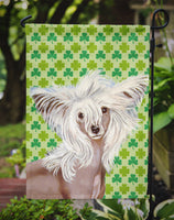 Chinese Crested St. Patrick's Day Shamrock Portrait Flag Garden Size