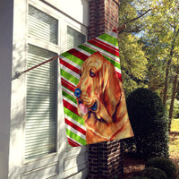 Bloodhound Candy Cane Holiday Christmas  Flag Canvas House Size