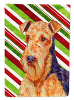 Airedale Candy Cane Holiday Christmas  Flag Canvas House Size