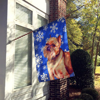 Brussels Griffon Winter Snowflakes Holiday Flag Canvas House Size