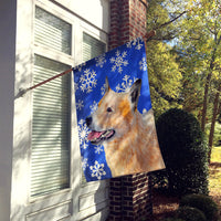 Australian Cattle Dog Winter Snowflakes Holiday Flag Canvas House Size