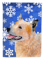 Australian Cattle Dog Winter Snowflakes Holiday Flag Garden Size