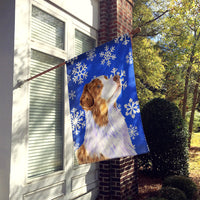 Australian Shepherd Winter Snowflakes Holiday Flag Canvas House Size