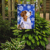 Australian Shepherd Winter Snowflakes Holiday Flag Garden Size