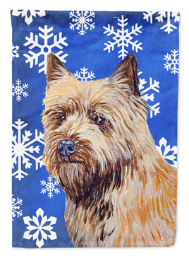 Cairn Terrier Winter Snowflakes Holiday Flag Canvas House Size