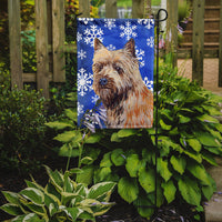 Cairn Terrier Winter Snowflakes Holiday Flag Garden Size