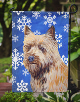 Cairn Terrier Winter Snowflakes Holiday Flag Garden Size