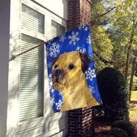 Border Terrier Winter Snowflakes Holiday Flag Canvas House Size