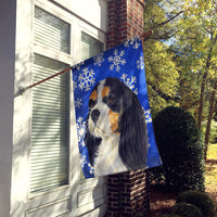 Cavalier Spaniel Winter Snowflakes Holiday Flag Canvas House Size