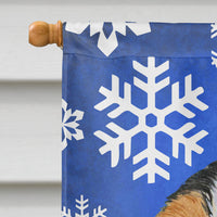 Cavalier Spaniel Winter Snowflakes Holiday Flag Canvas House Size