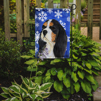 Cavalier Spaniel Winter Snowflakes Holiday Flag Garden Size