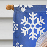 Bearded Collie Winter Snowflakes Holiday Flag Canvas House Size