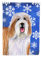 Bearded Collie Winter Snowflakes Holiday Flag Canvas House Size