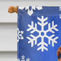 Bloodhound Winter Snowflakes Holiday Flag Canvas House Size