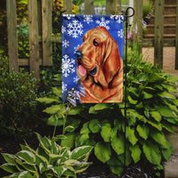 Bloodhound Winter Snowflakes Holiday Flag Garden Size