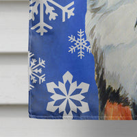 Bernese Mountain Dog Winter Snowflakes Holiday Flag Canvas House Size