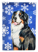 Bernese Mountain Dog Winter Snowflakes Holiday Flag Garden Size