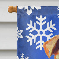 Airedale Winter Snowflakes Holiday Flag Canvas House Size