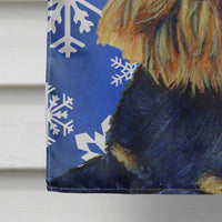 Brussels Griffon Winter Snowflakes Holiday Flag Canvas House Size