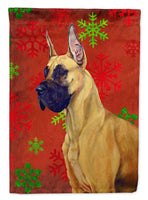 Great Dane Red Green Snowflakes Christmas Flag Canvas House Size