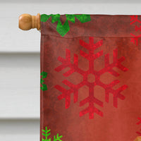 Dachshund Red Green Snowflake Holiday Christmas Flag Canvas House Size