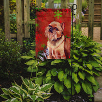 Brussels Griffon Red and Green Snowflakes Holiday Christmas Flag Garden Size