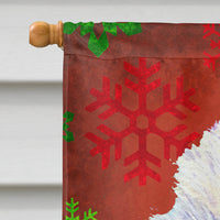 Westie Red and Green Snowflakes Holiday Christmas Flag Canvas House Size