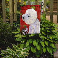 Westie Red and Green Snowflakes Holiday Christmas Flag Garden Size