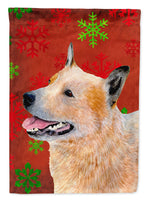 Australian Cattle Dog Red Snowflakes Holiday Christmas Flag Canvas House Size