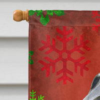 Flat Coated Retriever Red Snowflakes Holiday Christmas Flag Canvas House Size