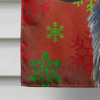 Flat Coated Retriever Red Snowflakes Holiday Christmas Flag Canvas House Size