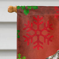 English Setter Red  Green Snowflakes Holiday Christmas Flag Canvas House Size