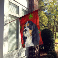 Cavalier Spaniel Red  Green Snowflakes Holiday Christmas Flag Canvas House Size