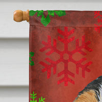 Cavalier Spaniel Red  Green Snowflakes Holiday Christmas Flag Canvas House Size